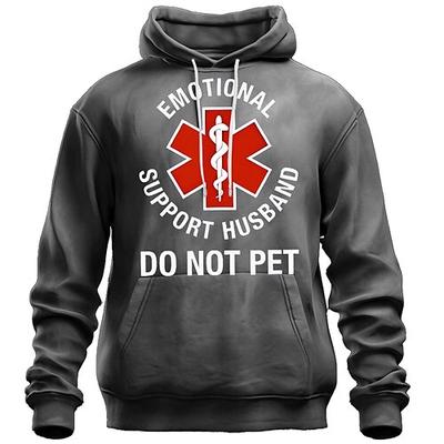 Männer Emotional Support Ehemann Nicht Streicheln Lustiger Grafik Hoodie