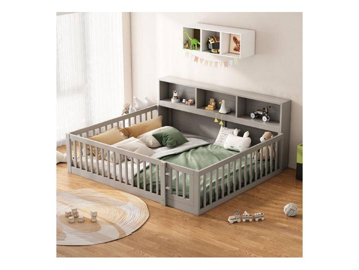 LuxusKollektion Hausbett Kinderbett 140x200 mit Gitter & Stauraum