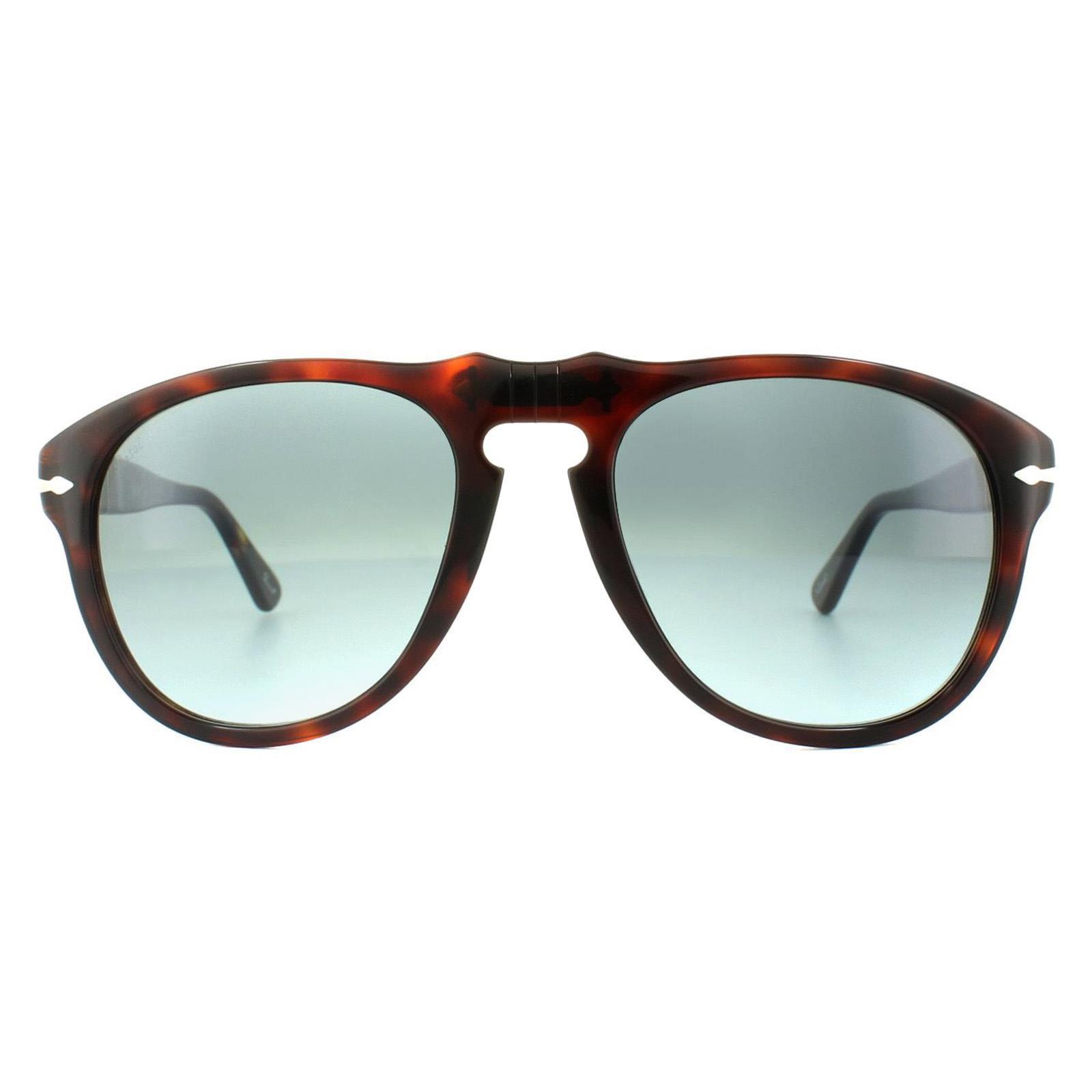 Persol Aviator Mens Dark Havana Lichtblauwe gradiënt zonnebril