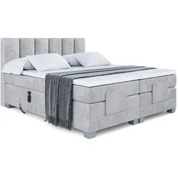 BOXSPRINGBETT elektrisch verstellbar mit 2 Matratzen H4/Taschenfederung AMEL EL 140 x 200 Grau