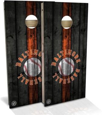 Skip's Garage Baltimore Baseball Outdoor Cornhole Board Set