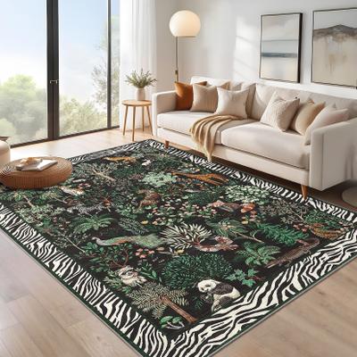 Garvee Washable Jungle Animal Leopard Print Area Rug