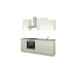 CUBO15 Küchenzeile mit Elektrogeräten  Erfurt , creme , Maße (cm): B: 220
