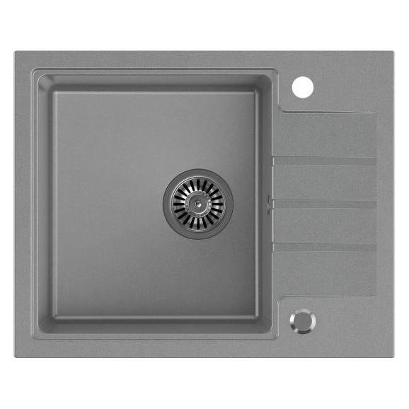 Steiner PETER 116 Steingran gray granite sink 1 bowl without (62x50x20) with siphon and plug (62 cm, 50 cm) (HCQP6250SZK)