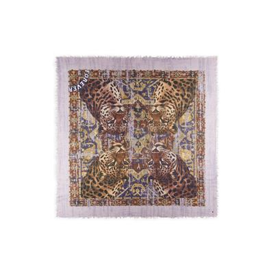 Modetuch CODELLO "Codello Tuch", Damen, lila, Obermaterial: 100% Wolle WO., bunt, Modetücher, mit Leomuster