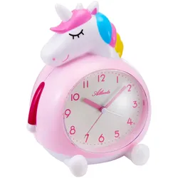 Atlanta 2163/17 Kinderwecker mit Leisegang Einhorn Rosa/Weiß