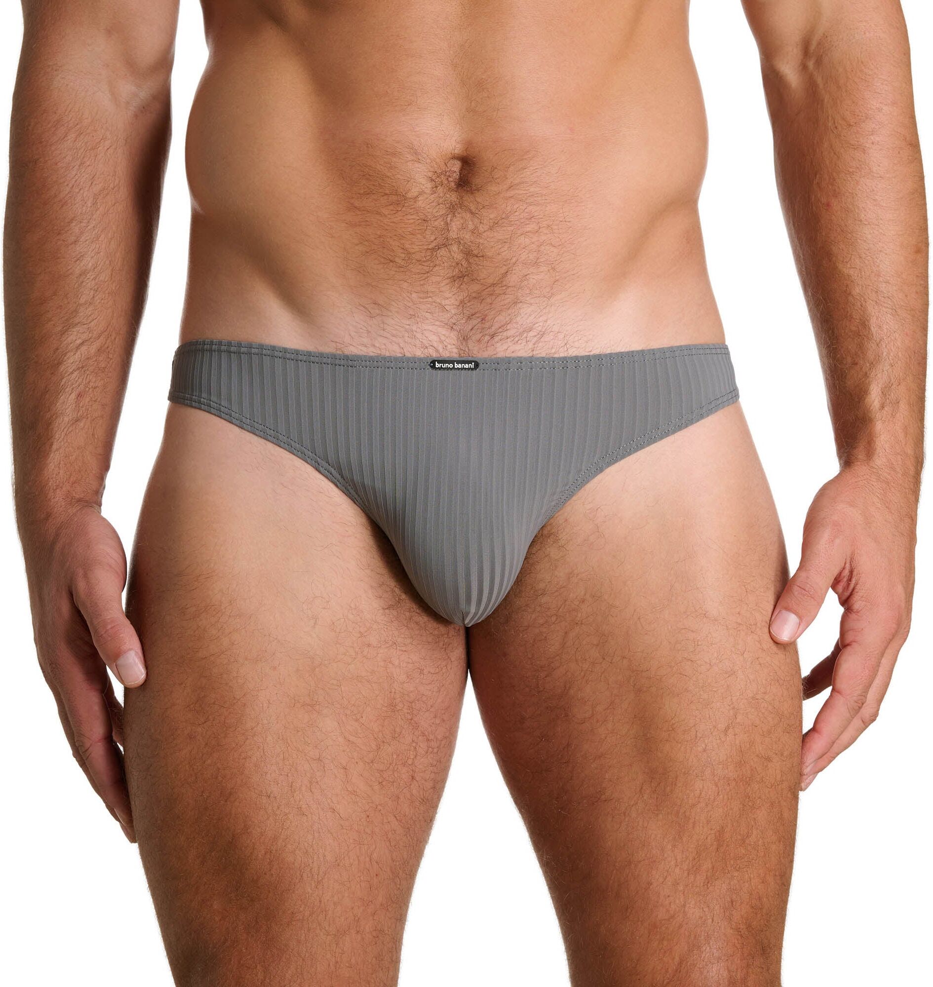 String BRUNO BANANI "ANTISTRESS 2.0", Herren, Gr. S, Feinripp, grau (anthrazit), Feinripp, Obermaterial: 90% Polyamid, 10% Elasthan, Unterhosen String anthrazit S, Feinripp