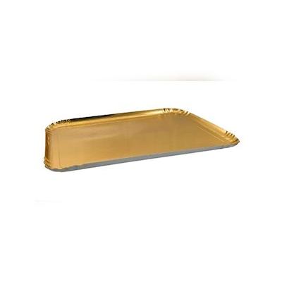 CROKUS Einweg-Servierplatten Gold 28 x 42 cm (60 Stück)