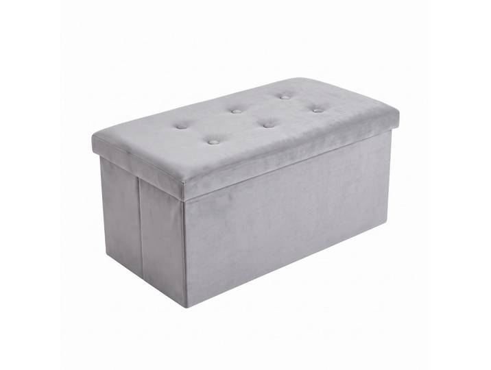 Scena Living Samt-Hocker mit Stauraum 76/38/38 cm, Grau, Rechteckig, 38x38x76 cm, Wohnzimmer, Sessel, Hocker & Hockerbänke, Sitzhocker