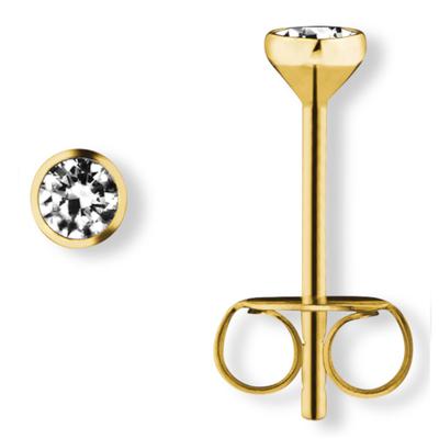 Paar Ohrhänger ONE ELEMENT "Zirkonia Zarge Ohrringe Ohrstecker aus 333 Gelbgold", gold, Ohrringe, Damen, Damen, Gelbgold 333 Gold, Gelbgold 333, Gold, glänzender Blickfang – ideal als Geschenkidee