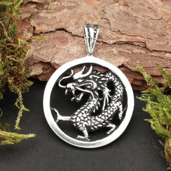 Drachensilber chinesischer Drache Schmuck 925 Silberschmuck Anhänger - Silber
