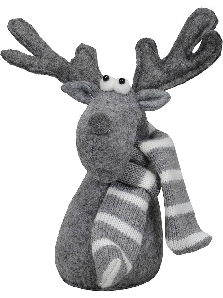 POSIWIO Dekofigur "Elch" in Grau - (B)17 x (H)21 x (T)11 cm - onesize