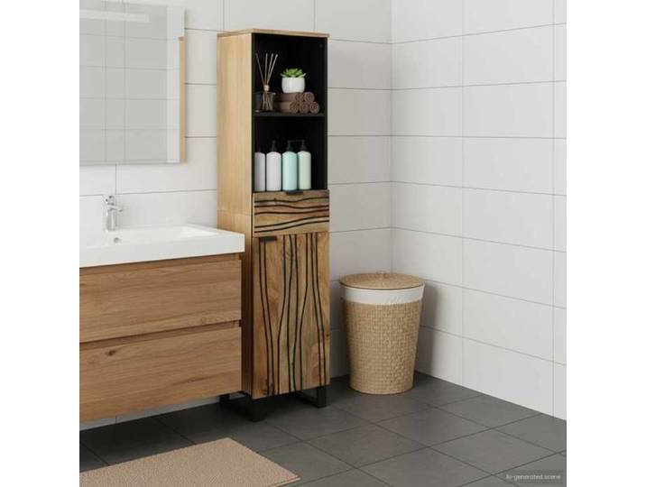 NEW 2026  Meuble de Lavabo de Bain - 1 PC - Armoire d'évier - Marron 38x33x160 cm L6284
