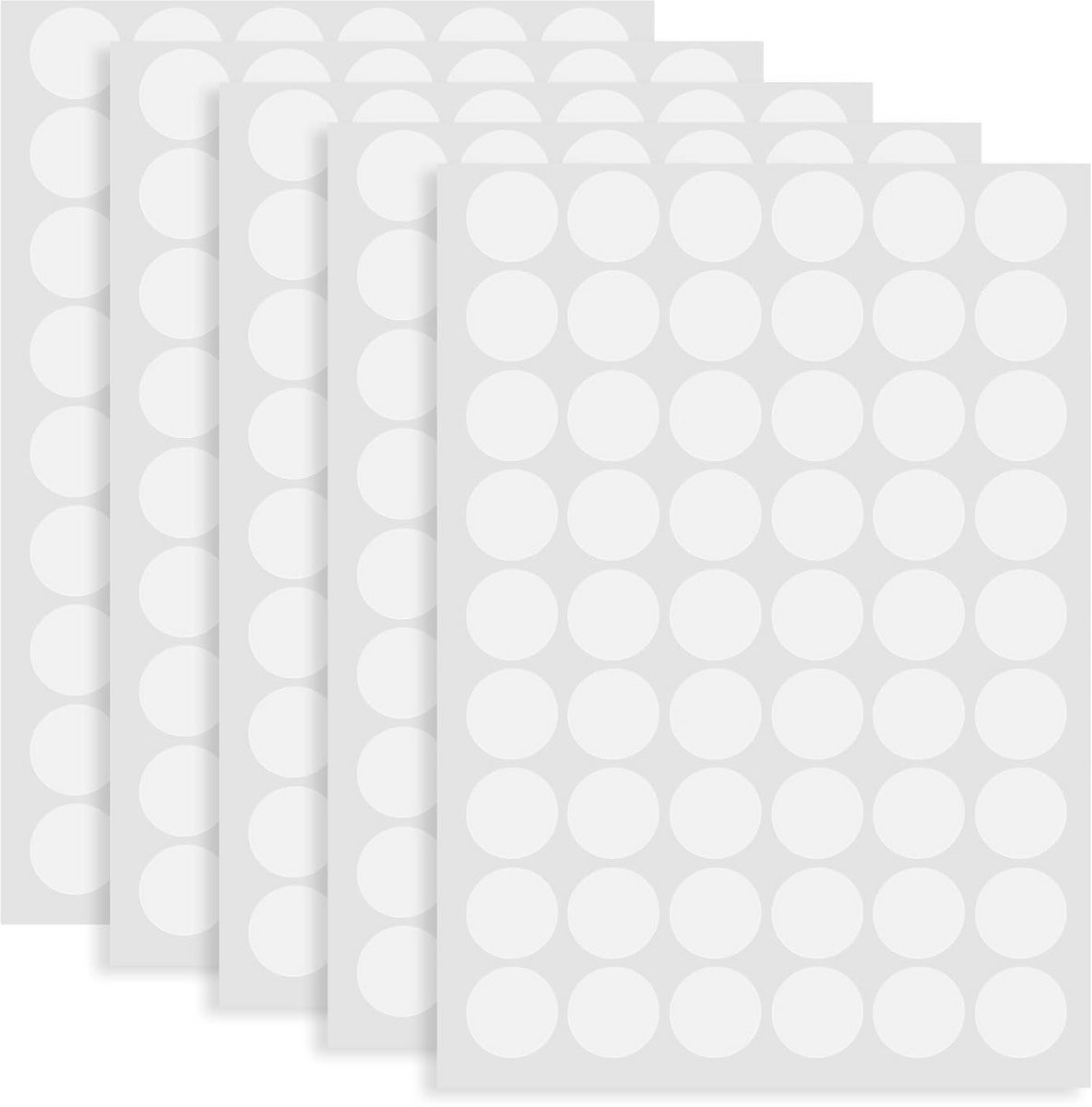 270 stuks Zelfklevende Schroevenkapjes voor Meubels, Wit, Diameter: 21 mm