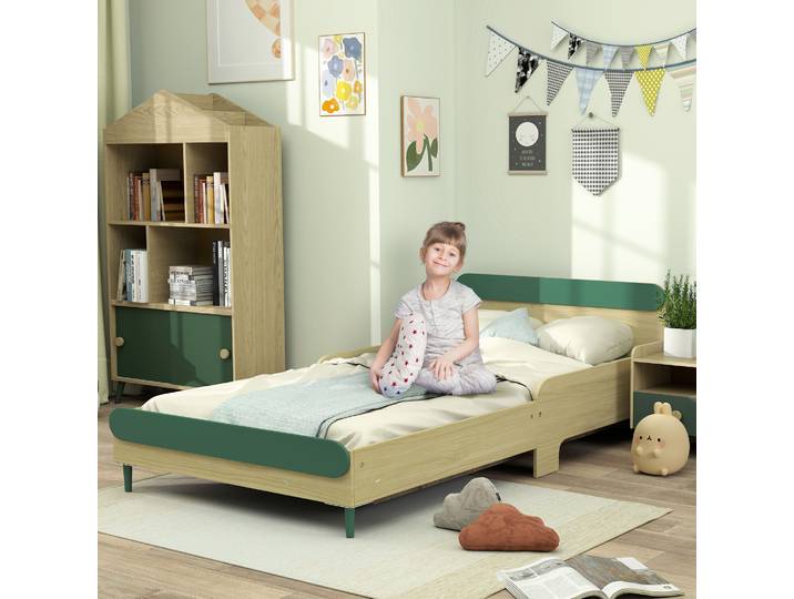 AIYAPLAY Lit Enfant avec Barrière Sécurité Vert