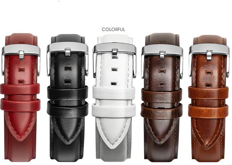 INF Klassisches Echtleder-Uhrenarmband für DW-Uhren – 19 mm Dunkelbraun