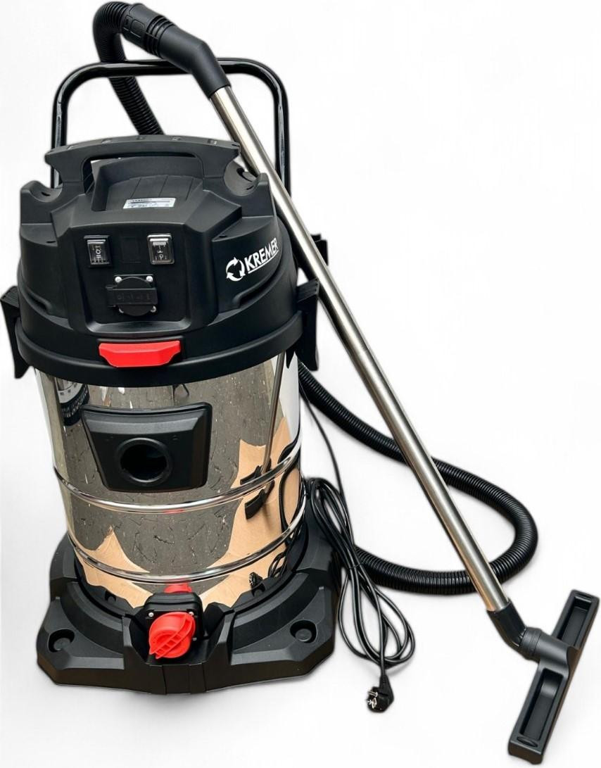 DeTec Industriële stofzuiger, 2400 Watt, nat- en droogzuiger, 65 liter