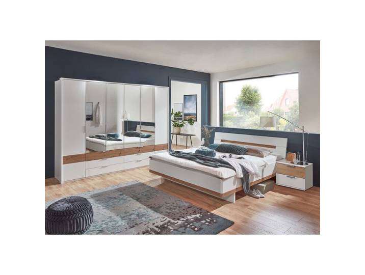 Wimex Gibraltar Schlafzimmer 4-tlg. mit Spiegel-Drehtürenschrank inkl. Passepartoutrahmen Modern, Zeitlos