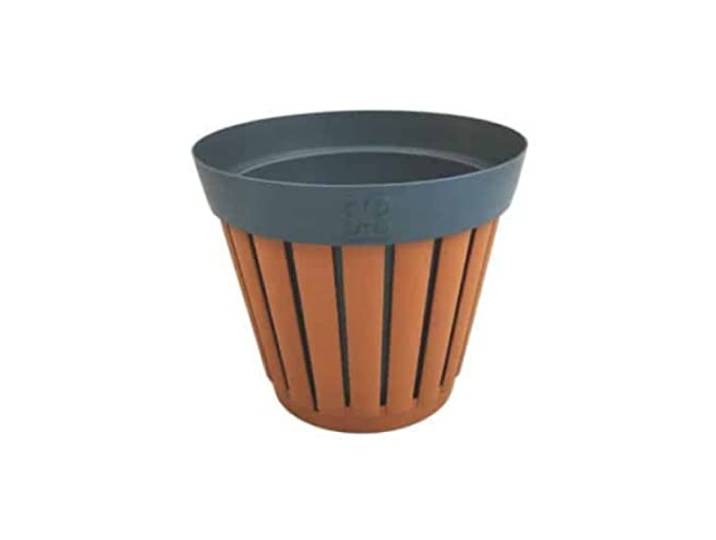 ECOPLAST S.r.l. Kreta Terracotta/Antrac vaas d.30, zoals afgebeeld