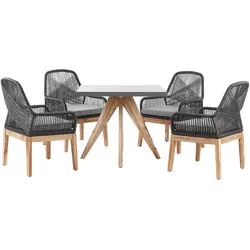 GARTENMÖBEL SET 4-Sitzer Faserzement grau 90/90 cm schwarz/grau Olbia