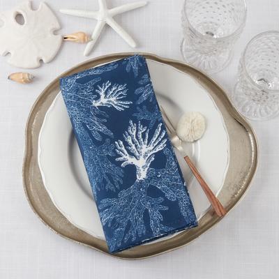 Saro Lifestyle "Table Napkins With Sea Coral Design (Set of 12) - 20""x20"""