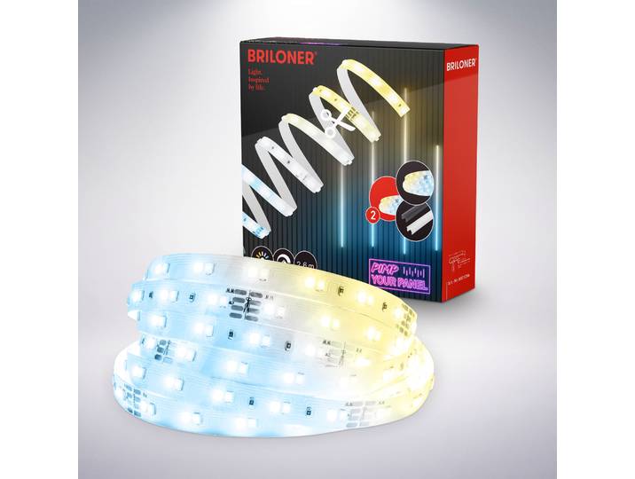 BRILONER LEUCHTEN LED-Streifen Pimp your Panel LED Stripe , weiß (weiß, neutral), Gesamtlänge 2,6m, Lichterketten, LED-Streifen