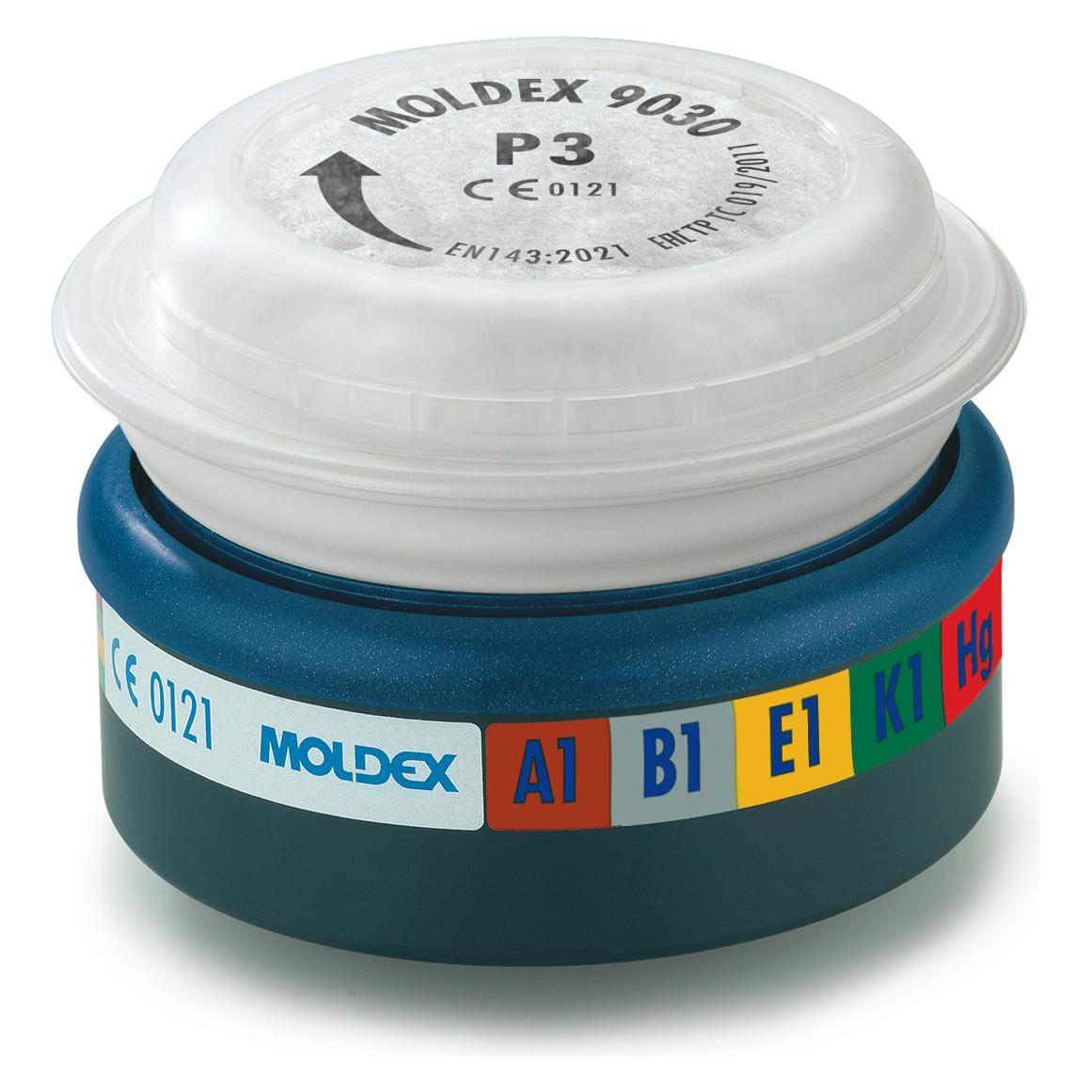 Moldex Kombifilter A1B1E1K1Hg P3 RD, für Serie 7000 + 9000, EasyLock, organisch (6x) (973001)