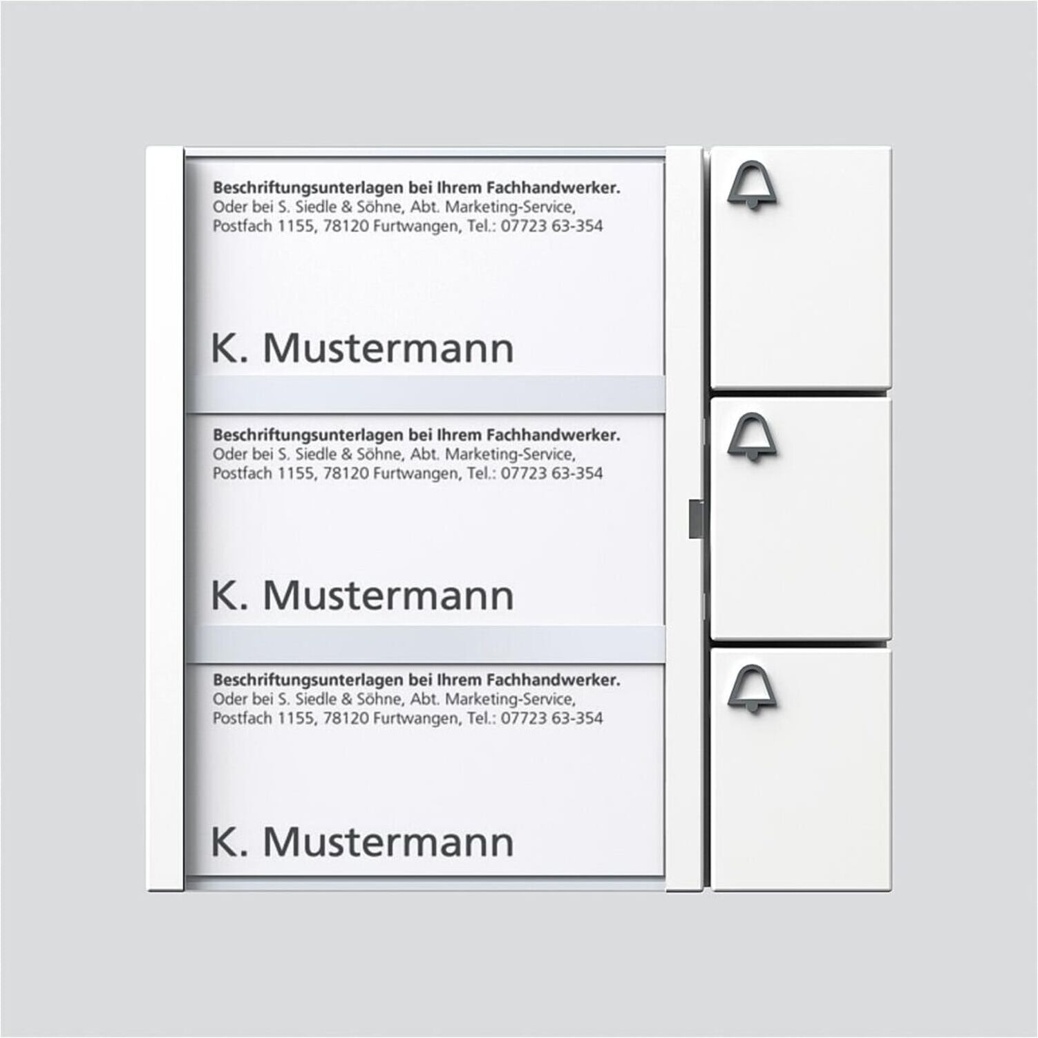 Siedle&Söhne; Tasten-Modul weiss TM 612-3 W (200035521-00)