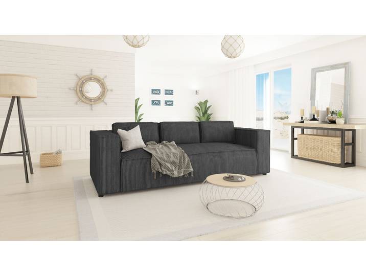 S-Style Möbel Noord - Modernes Sofa 3 sitzer mit weichem Sitz - Grau