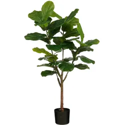 Mica Decorations, Kunstpflanzen, Ficus Lyrata Kunstpflanze im Topf - H150 x Ø50 cm - Grün (150 cm)