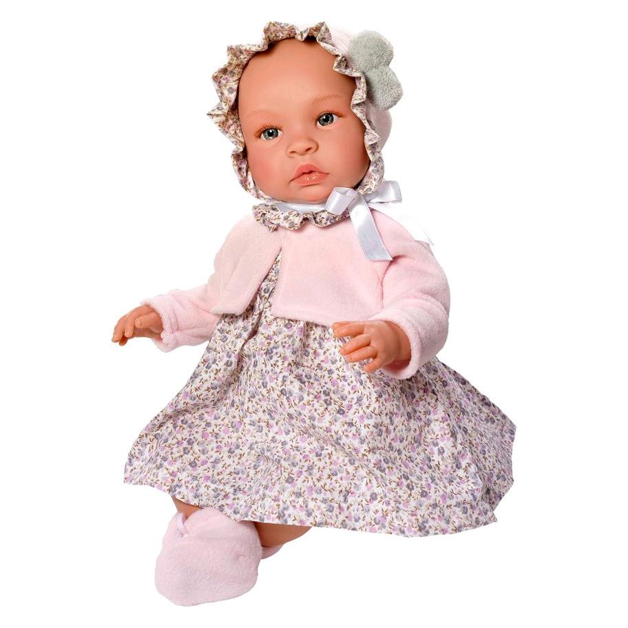 Asi Babydukke fra Así - Blød krop - Leonora i blomsterkjole (46 cm) (24183470)