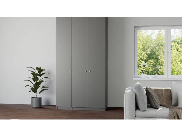Schmaler Kleiderschrank nach Maß Premium Dekore Basaltgrau