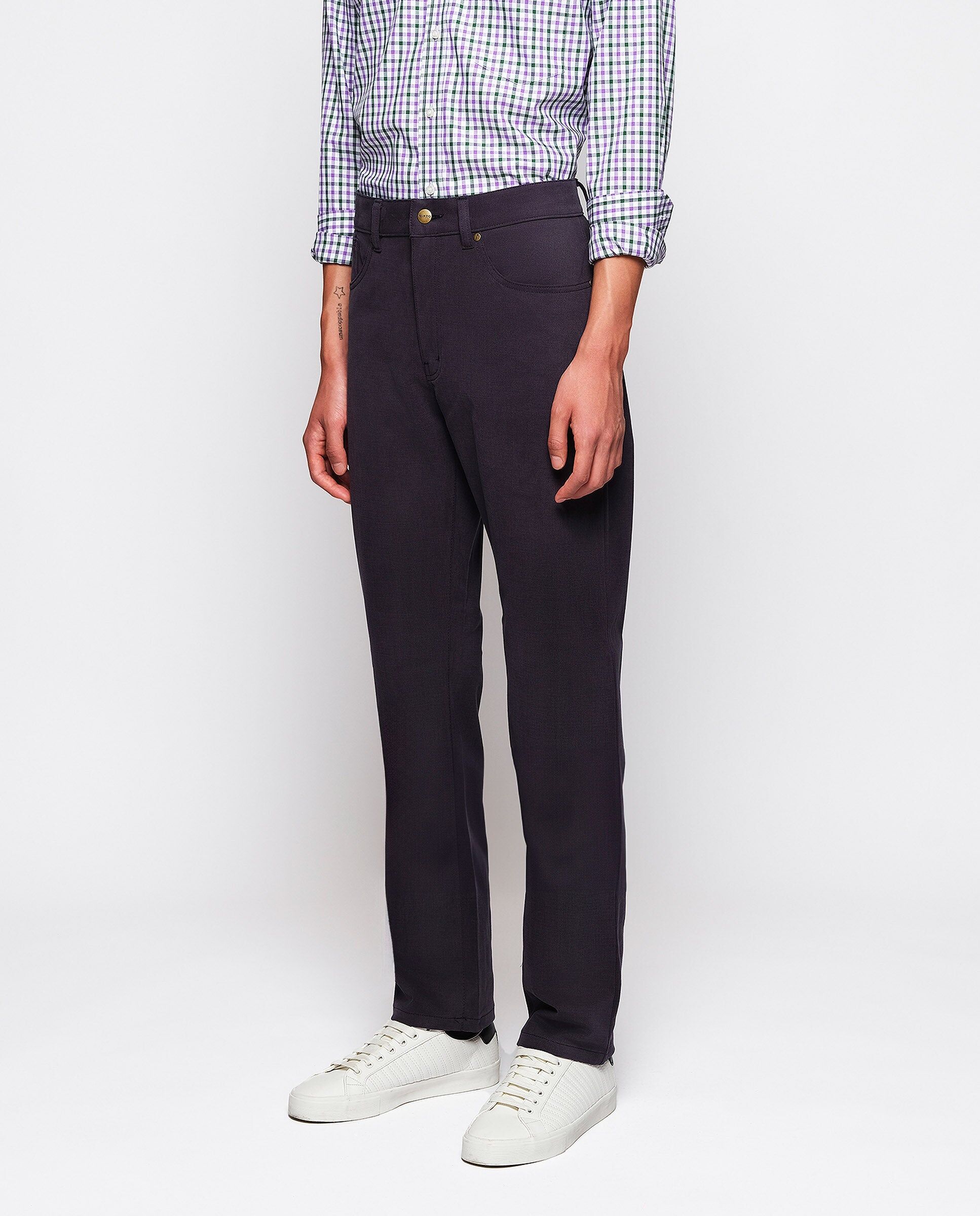 MIRTO Pantalón 5 bolsillos beige de algodón-48 Hombre