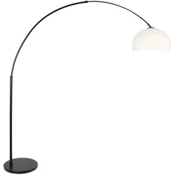 Bogenleuchte Stehleuchte Standlampe Metall Schwarz Weiß Leselampe H 200cm