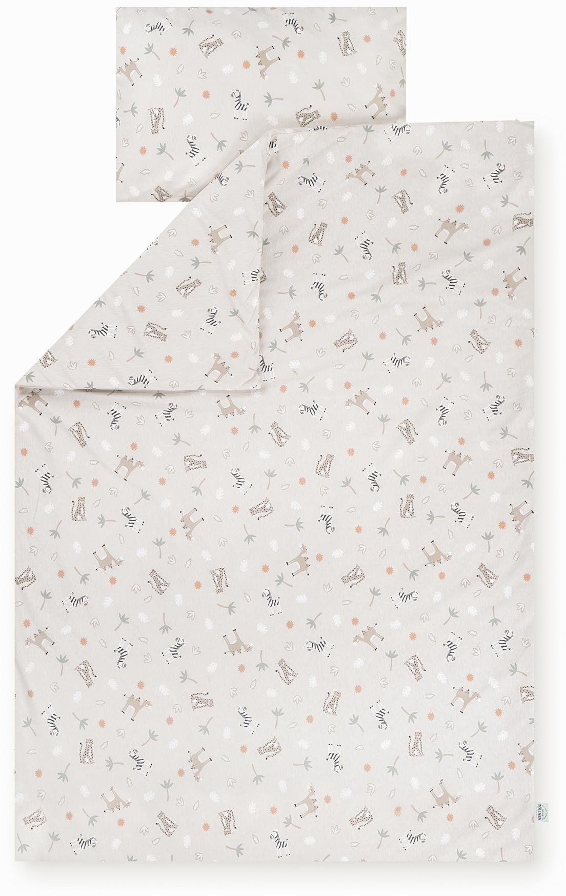 Kinderbettwäsche JULIUS ZÖLLNER "Jersey Savanne Beige", beige (natur, hellnatur), B/L: 100cm x 135cm, Musselin, B/L: 40cm x 60cm, 2 Stk., Musselin, Obermaterial: 100% Baumwolle, Bettwäsche, Kinderbettwäsche natur, hellnatur B/L: 100cm x 135cm, Musselin, B