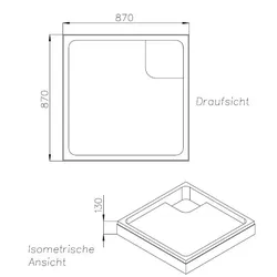 Neuesbad Wannenträger für Kaldewei Superplan 90x90x2,5 SD21010