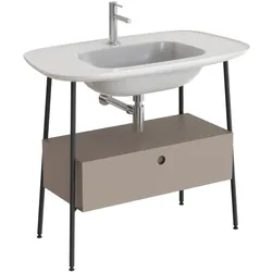VitrA Plural Set 100 cm Waschtischunterbau mit 1 Vollauszug Weiß Hochglanz,80457 80457