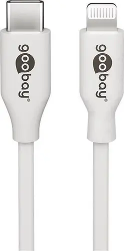Goobay USB-Kabel USB 2.0 USB-C Stecker, Apple Lightning Stecker 1.00m Weiß 39446