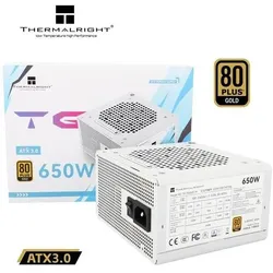 Thermalright TG S (Non-Modular) Weiss mit RGB LED-Beleuchtung - Netzteile - 650 Watt - 120 mm - 80 Plus Gold zert (650 W), PC Netzteil, Weiss