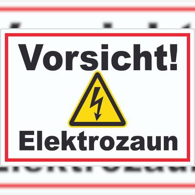 HB-Druck Vorsicht Elektrozaun Weidezaun Aufkleber A5 (148x210mm)