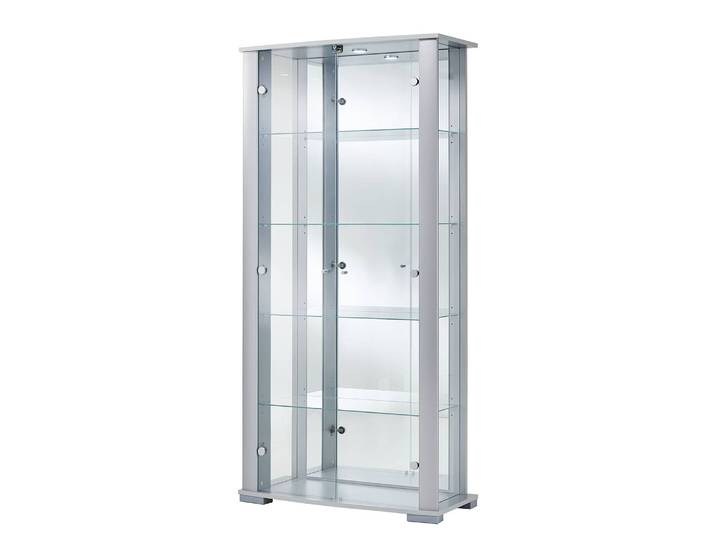 Vitrine Nysa 86 x 178 x 38cm Argenté/Argenté