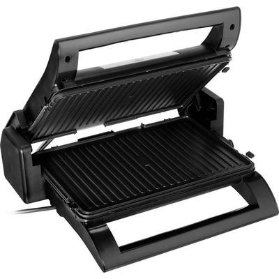 Princess 01.112536.01.002 Elektro Grill Antihaftbeschichtung, Kontrollleuchte, klappbar Schwarz, Silber