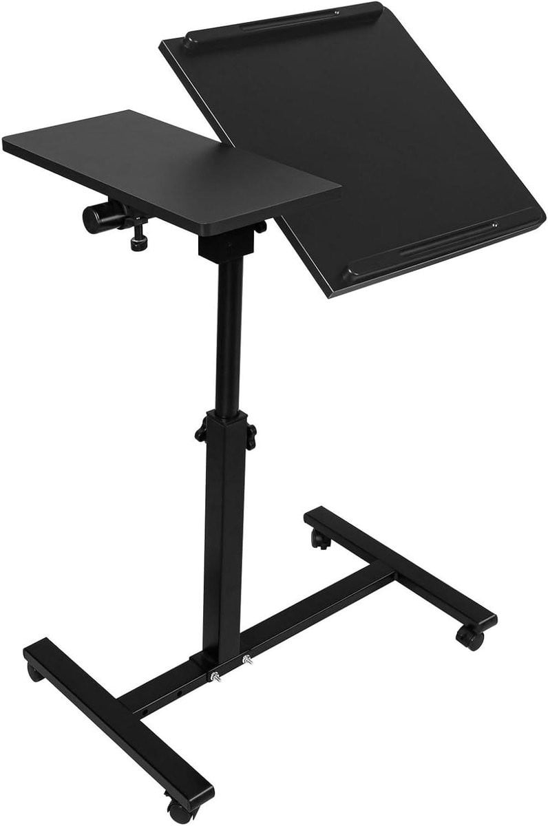 Verstelbare Bedtafel Laptop Bureau met Zwenkwielen - 70 x 44 cm