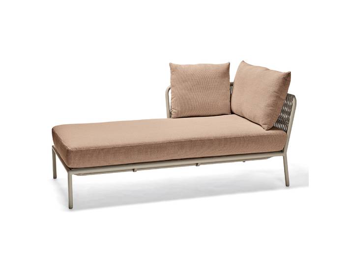 Stern Recamiere Romy Aluminium greige Kordel greige Armlehne