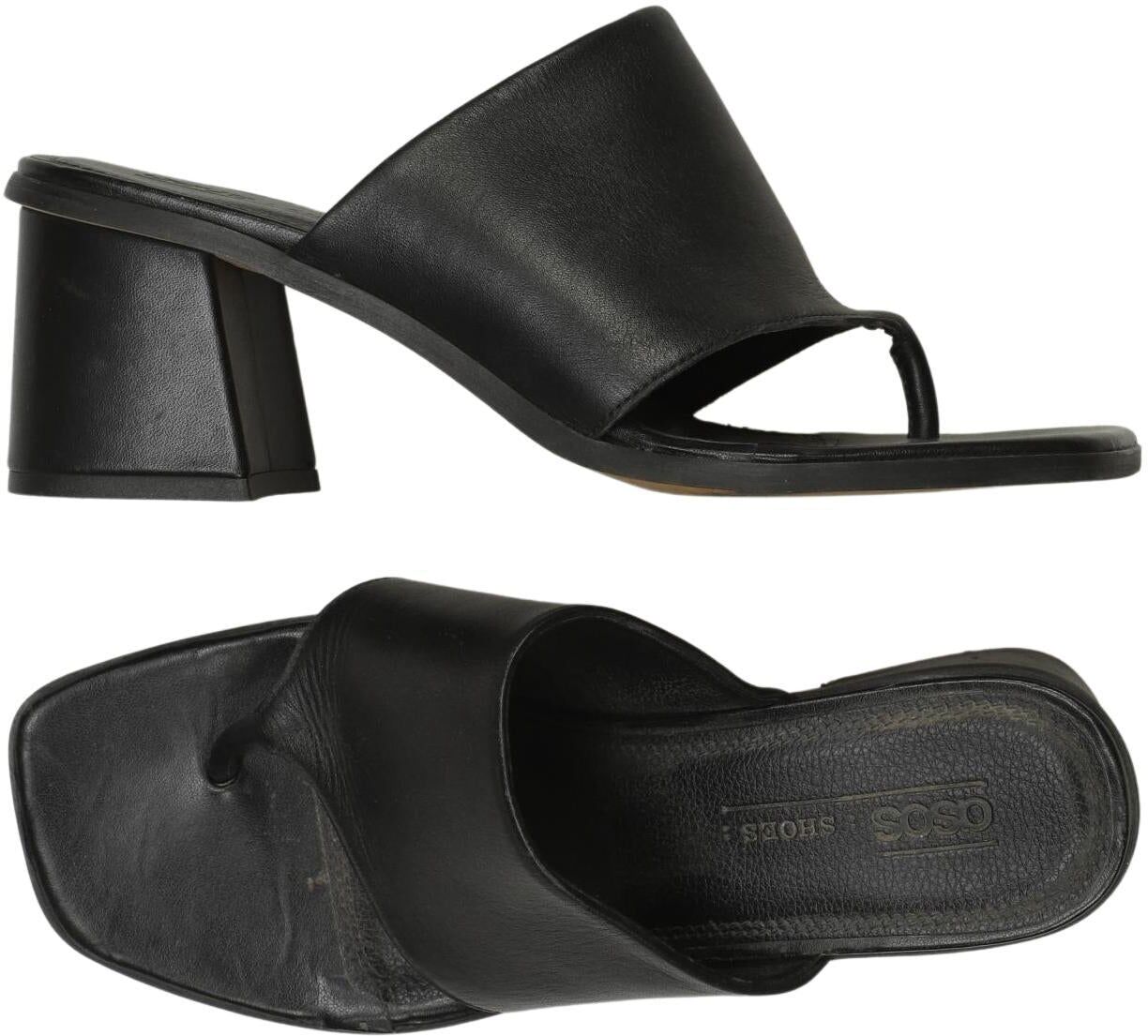 asos Damen Sandalen, Schwarz, Gr. EU 37, Leder - Second Hand