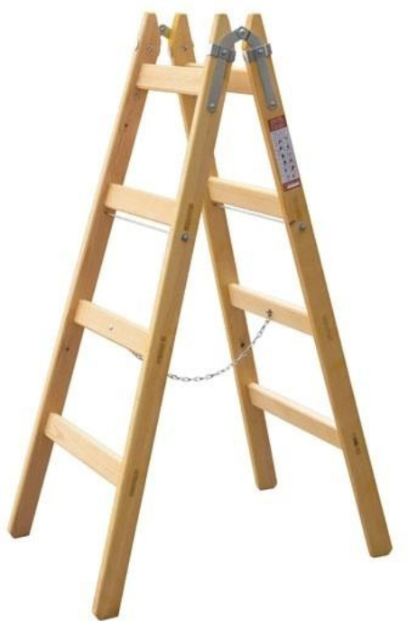 B2B Partner Holzstehleiter Exklusive, 2 x 12 Sprossen, Länge 3765 mm
