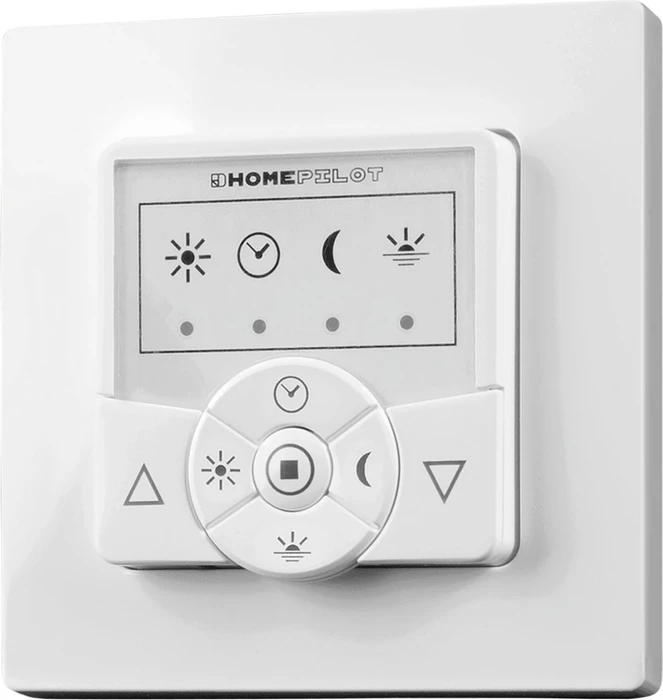 HomePilot Zeitschaltuhr classic smart (weiß, für Rollladenmotoren, 2in1: Taster und Empfänger in einem Gerät)