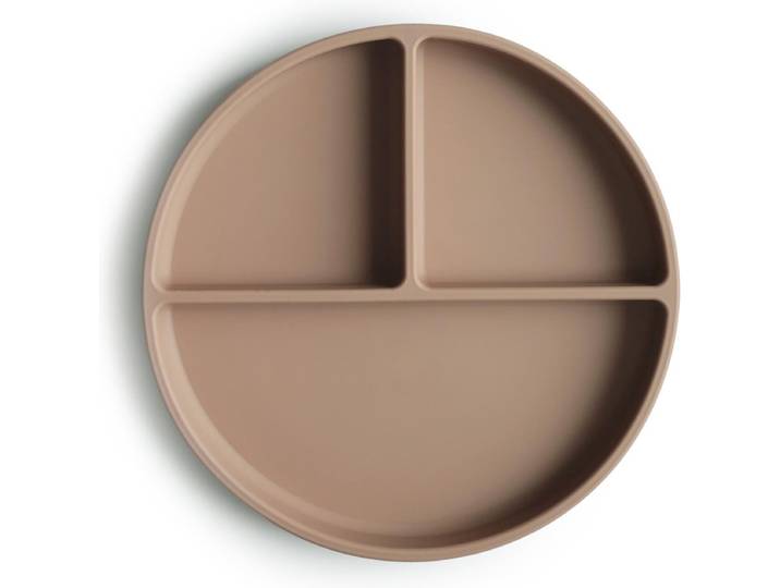 Mushie siliconen bord met zuignap Natural Bpa free Plate Kinderservies