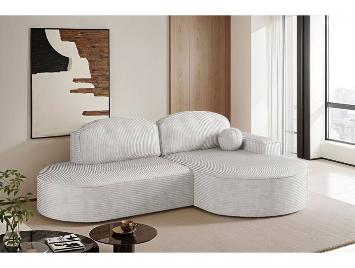 Kaiser Möbel Ecksofa mit Schlaffunktion,Bettkasten Modena Runden stoff Poso/Arena/Salvador, Elegantes Design mit Funktionalität