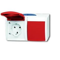 ABB 2CKA002084A0700 Schutzkontakt-Steckdose IP44 Rubin-Rot, Rot
